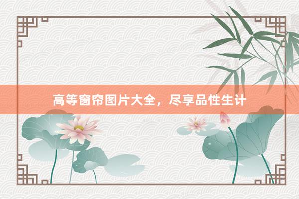 高等窗帘图片大全，尽享品性生计